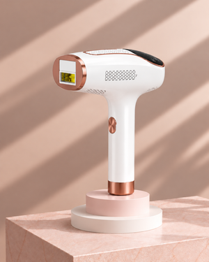 Lumelyy Smooth IPL hair removal device in white and rose gold