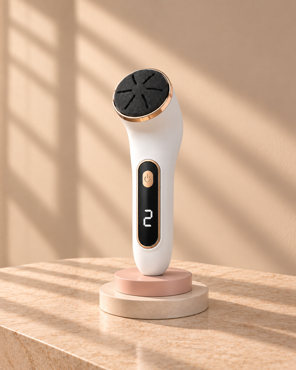 Lumelyy Soft electric callus remover in white and rose gold